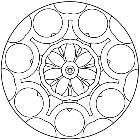 Simple Abstract Mandala From Simple Mandalas Coloring Page